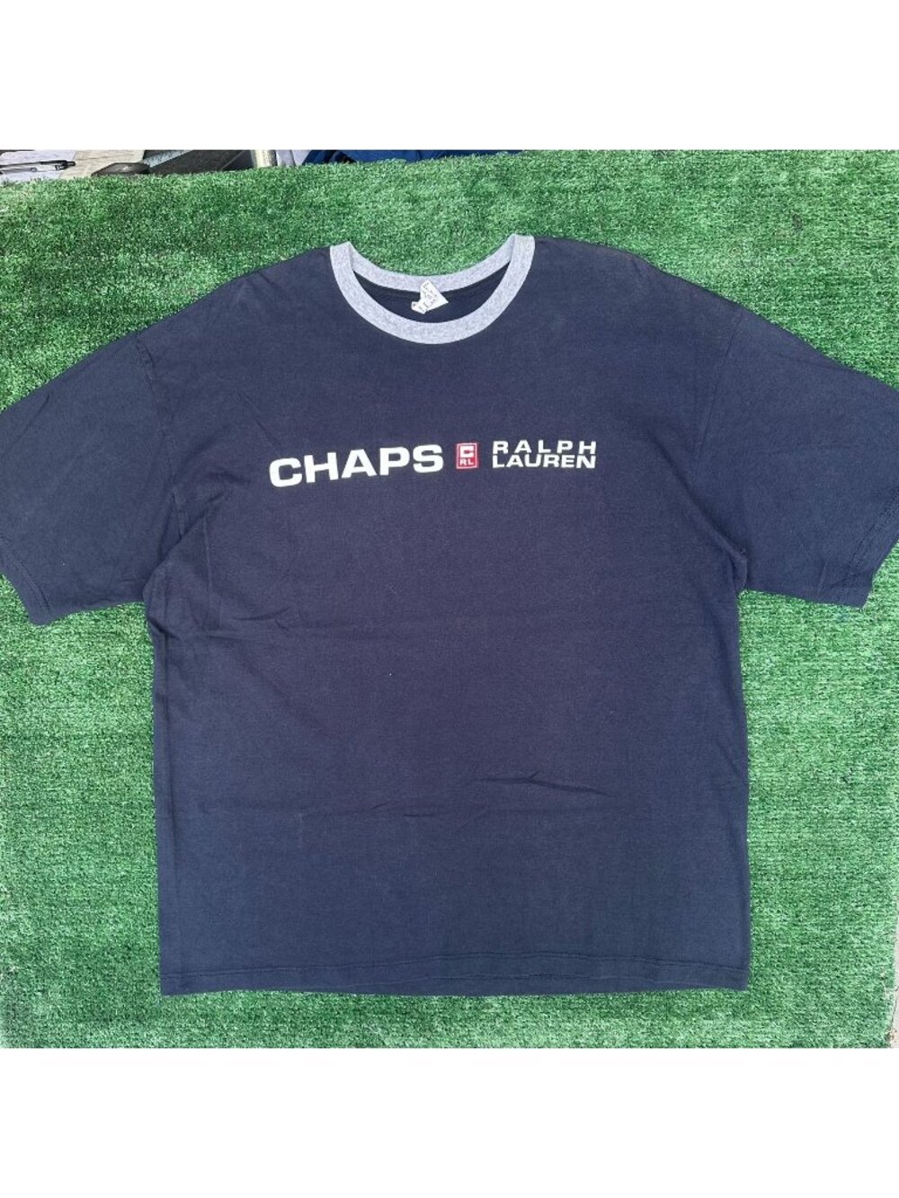 Vintage 90s Chaps Ralph Lauren Ringer T-Shirt Navy L Hip Hop Streetwear Polo RL